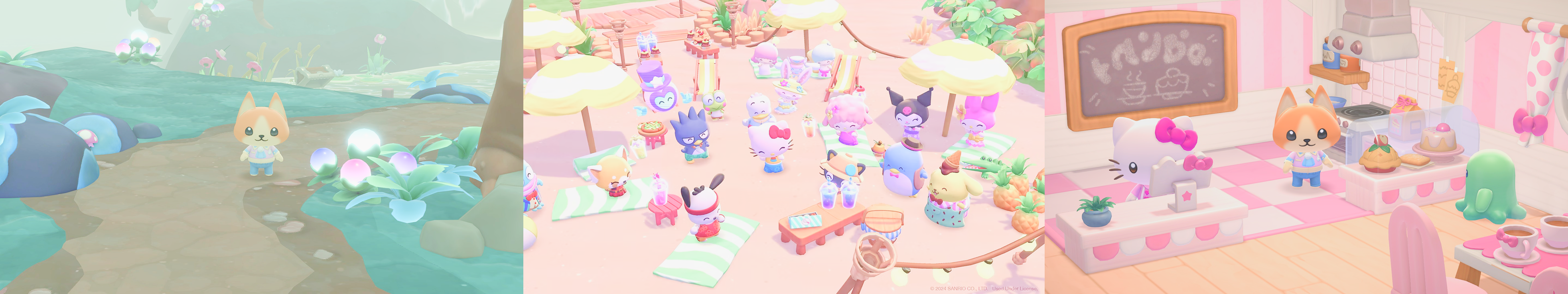 Characters having fun on beach.