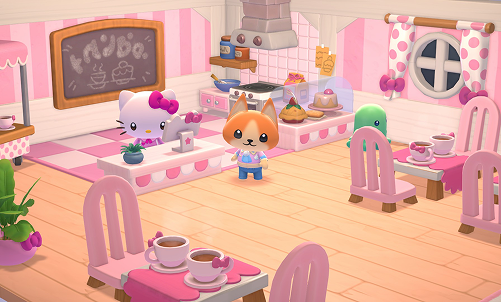 Inside view of Hello Kitty Cafe.